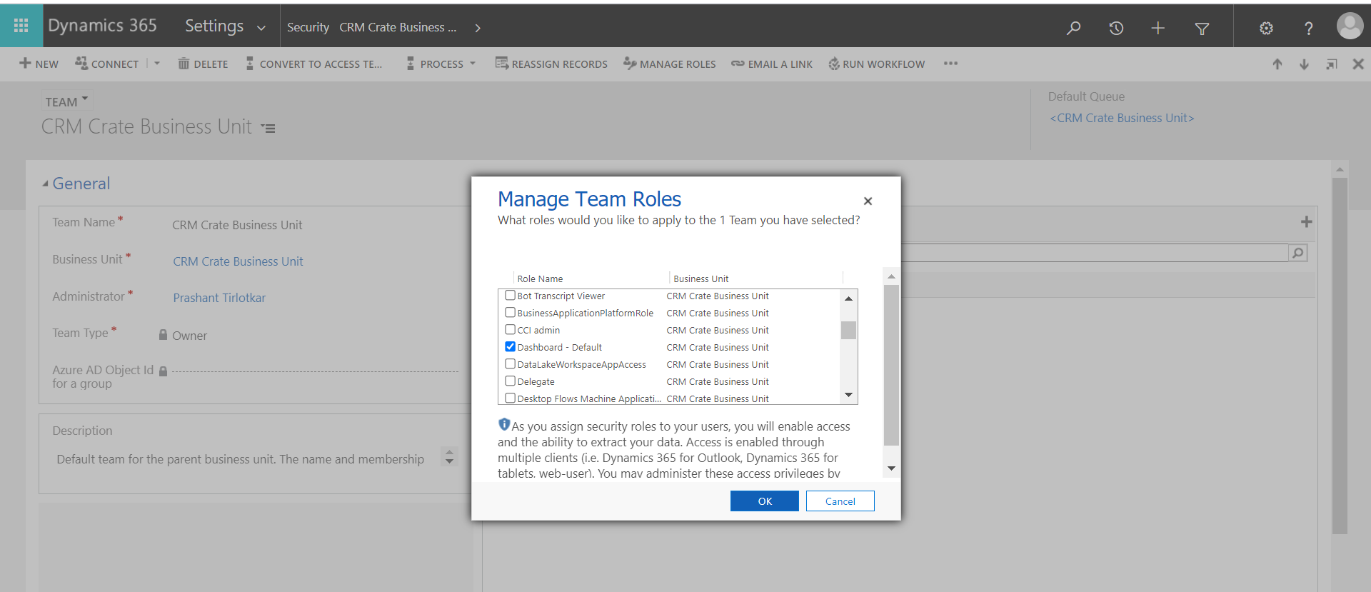 Dynamics CRM - How to display the dashboards according to Business ...