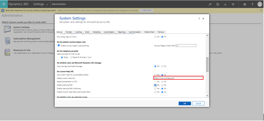How to set up different custom help URLs for entities in Dynamics 365 ...