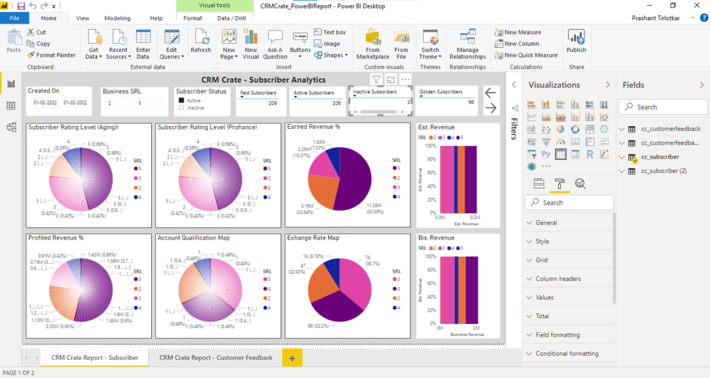 Steps for embedding a Power BI report in the dashboards of Dynamics 365