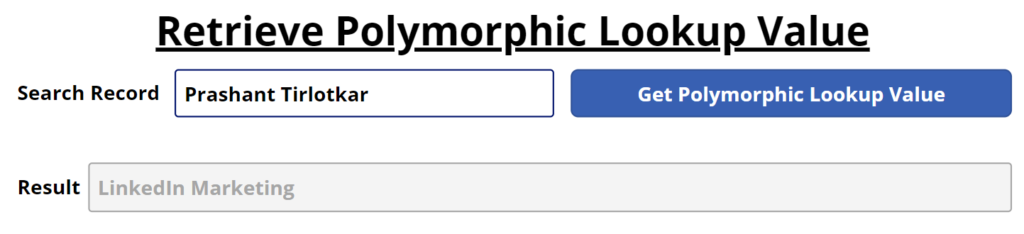 perform read & write operations with Polymorphic lookup
