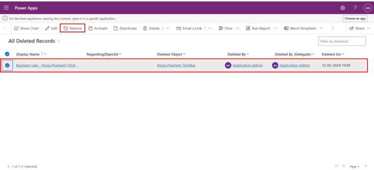 Restore Lost Data: Recover deleted table rows in Power Apps
